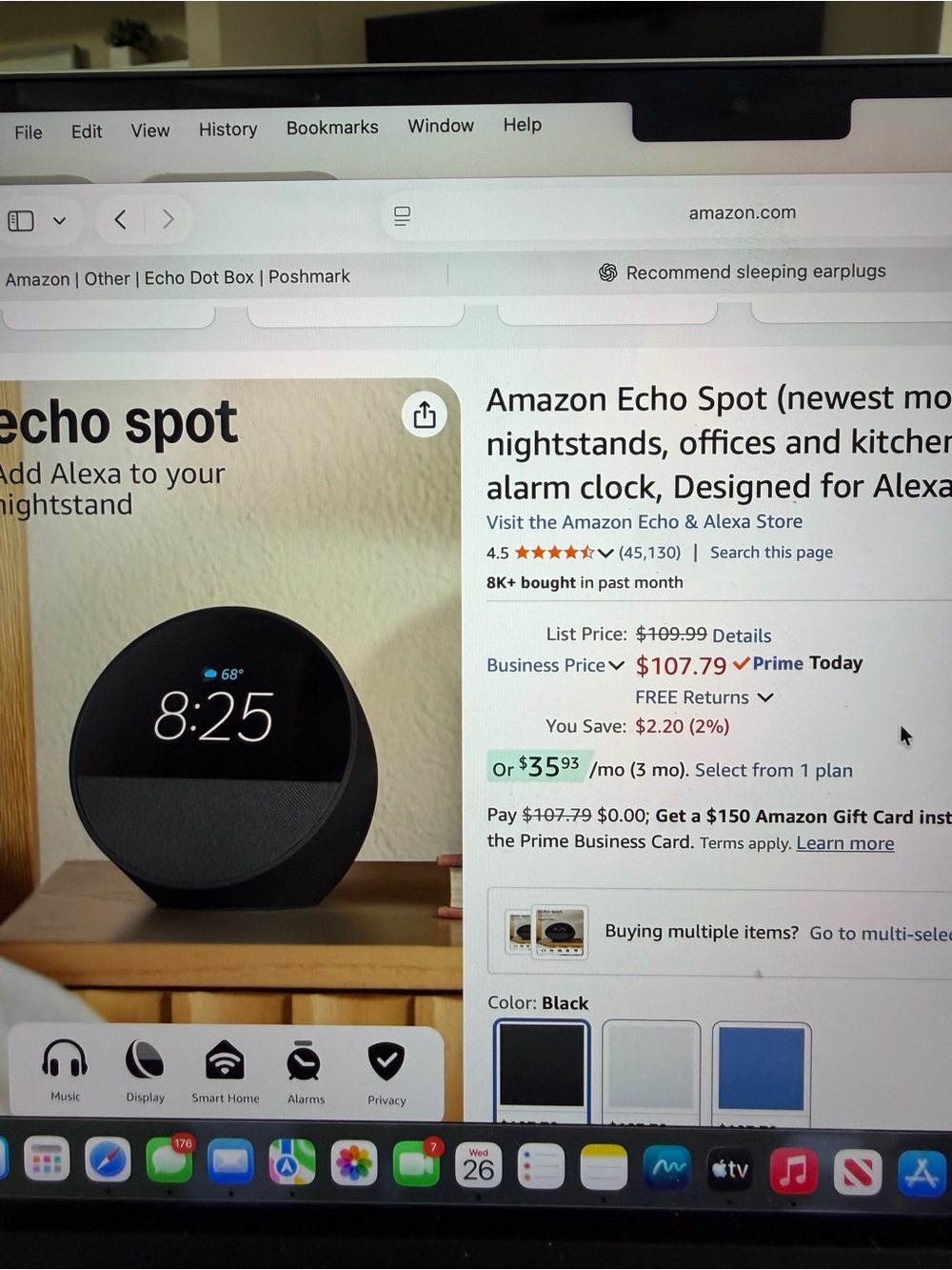 Amazon Echo Spot Smart Display - Black